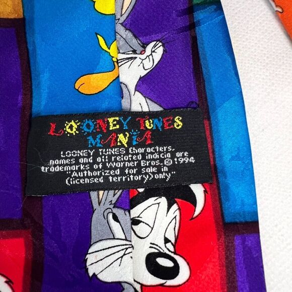 1994 Warner Bros. Looney Tunes Mania Character Tie Bright Colors - Picture 4 of 4